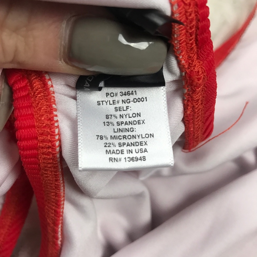 Nasty Gal • Alina Red Ribbed Low Back One Piece - Picture 7 of 8